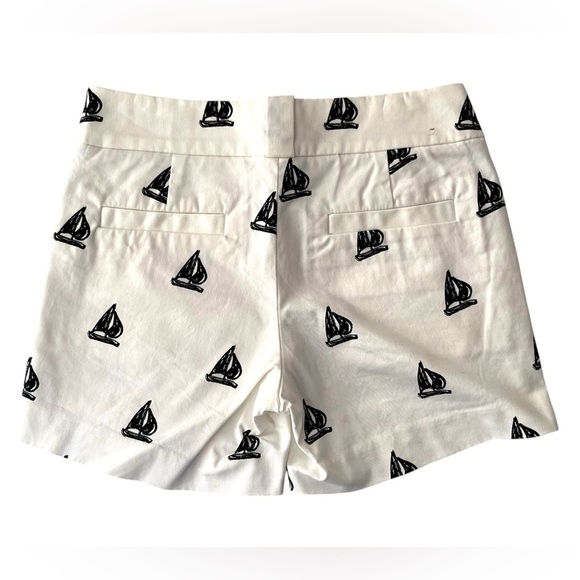 J. Crew White Sailboat Print Women's Chino Shorts - Picture 2 of 5